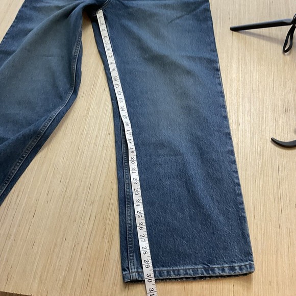 PERRY ELLIS AMERICA Mens VTG Blue Jeans 420 Stonewash Loose Straight Leg 34 X 30 - Picture 9 of 10